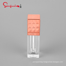 cosmetics vendors 6ml fashion square empty clear lip gloss tube rose gold top lip gloss packaging